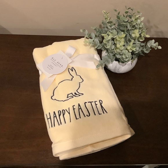Rae Dunn Other - Rae Dunn Bunny HAPPY EASTER Hand Towels 🐇